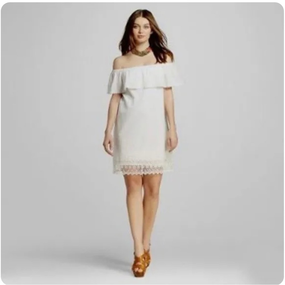Xhiliration | White Off-Shoulder Summer Dress | Size M